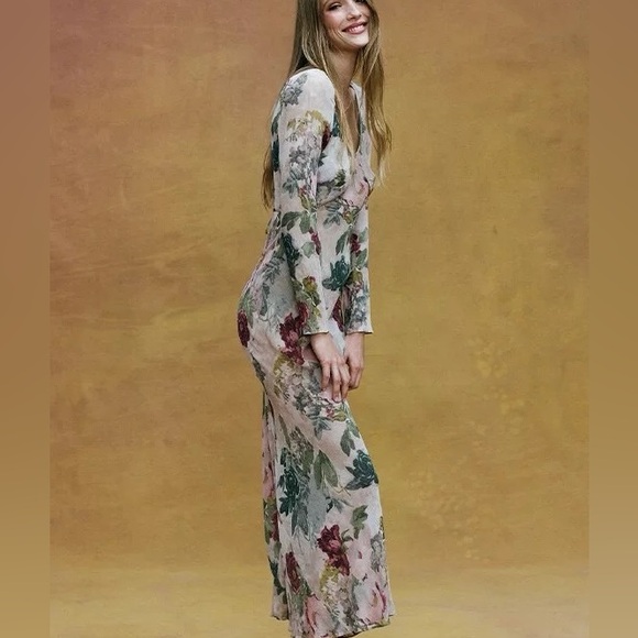 Realisation Par Dresses & Skirts - Realisation Par THE INKA in Ethereal Floral Long Sleeve Dress, XS S M L